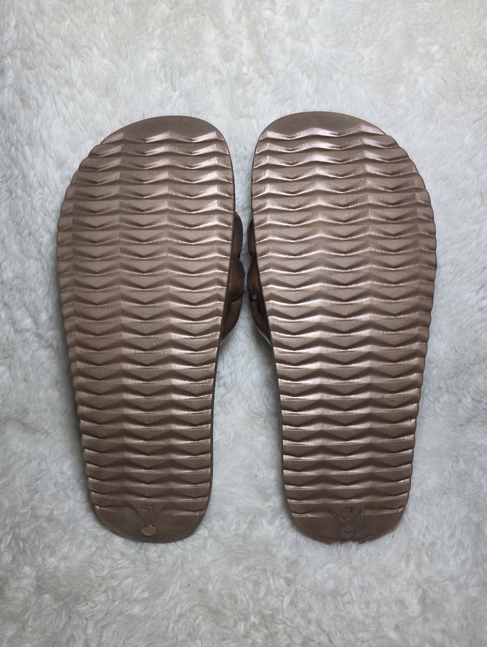 Lemon Jelly Sunny Metallic Bronze Braided Platform Slides Vegan Sandal US 10 41 - Picture 7 of 8